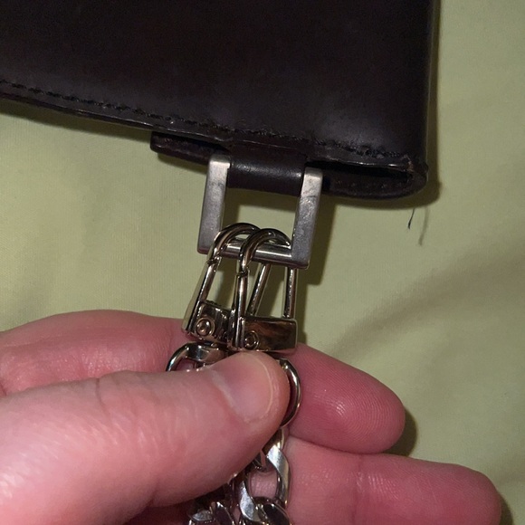 PRADA LEATHER ENVELOP POUCH/CLUTCH BAG PREOWNED BROWN - Picture 11 of 14